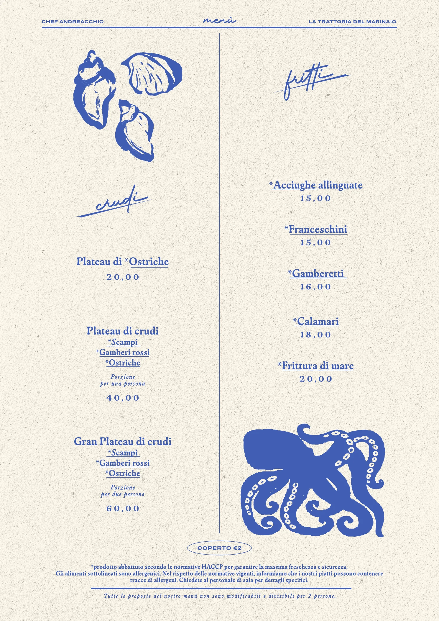Menu del ristorante, pagina 2 di 12