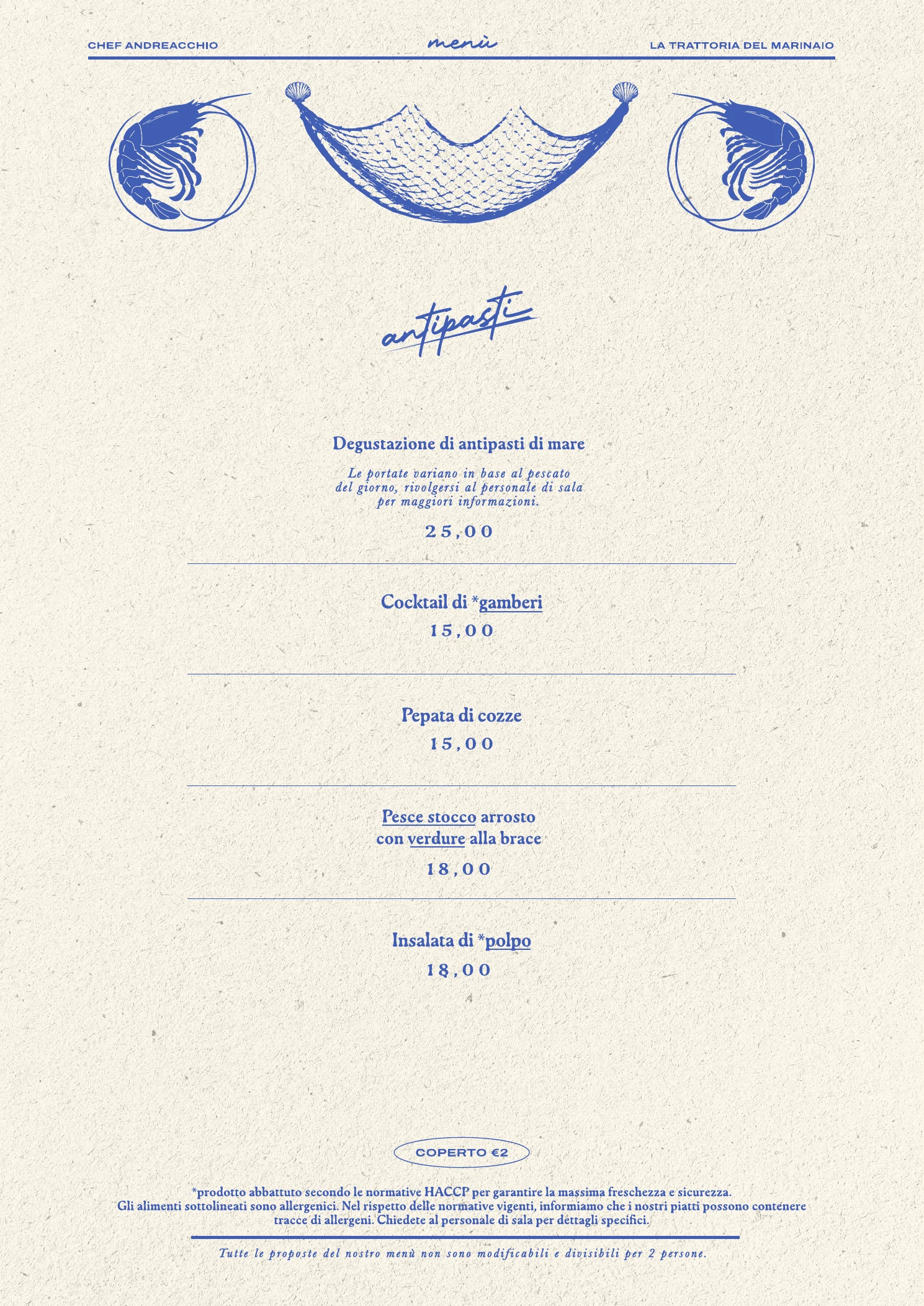 Menu del ristorante, pagina 3 di 12
